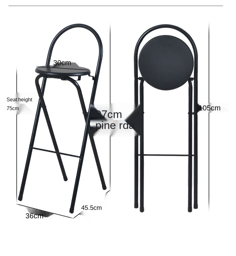 Cao Chân 75Cm Chiều Cao Ghế Có Thể Gấp Gọn Thép Không Gỉ Chân Cà Phê Thanh Phản Ghế Vòng Cung Tựa Lưng Ghế Quầy Bar Thương Mại Hiện Đại Đồ Nội Thất