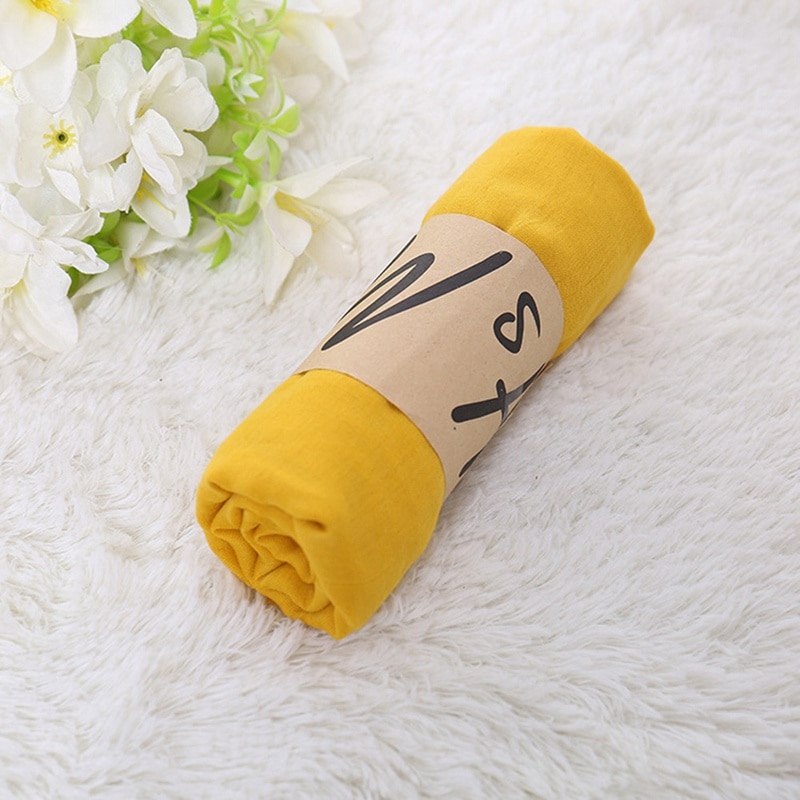 Шарф-Хиджаб Женский, однотонный, из дышащего хлопка, черный