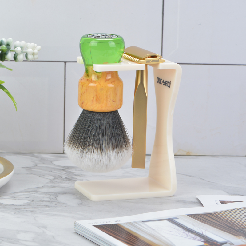 YAQI дешевая кремово-белая кисть для бритья и Набор держателей для бритвы