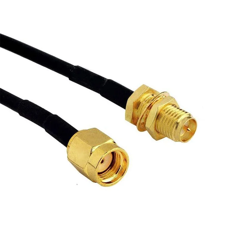 RP-SMA SMA Connector ชายหญิงทองแดง Feeder สําหรับ Coax Coaxial WiFi การ์ดเครือข่าย RG174 Router เสาอากาศ