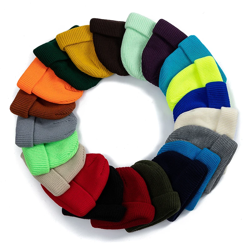 ขายร้อนทุกวันหมวกชาวประมงหมวกUnisexกะลาสีสไตล์ฤดูใบไม้ร่วงBeanie Ribbedถักหมวกสําหรับผู้ชายผู้หญิงสั้นMelonหมวกฤดูหนาว