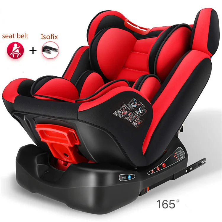 調節可能な子供車の安全シート0-12Y/ 9-36キロポータブルベビーカーシートisofixハードインタフェース5ポイントハーネス幼児のカーシート
