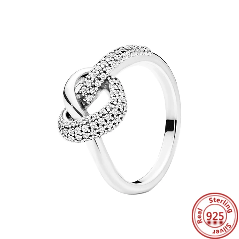 Classico 100% argento sterling 925 principessa tiara corona scintillante amore cuore CZ Pantaro anelli donne gioielli di fidanzamento anniversario
