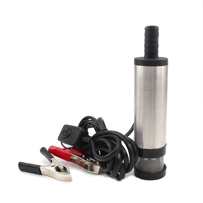 オイルディーゼル燃料ポンプ DC 12V 24V 電動水中ポンプステンレス鋼ミニ転送車オイル灯油ポンプ吸引 30L/分