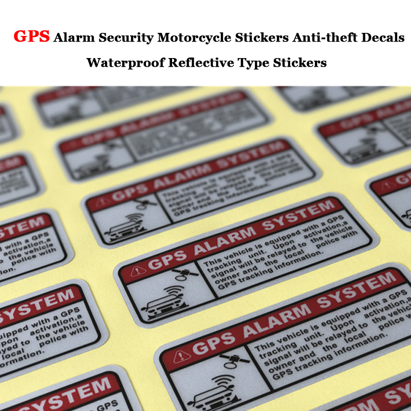 2 ピース/セット車のデカール警告文字 GPS アラームセキュリティオートバイステッカー盗難防止デカール防水反射タイプステッカー