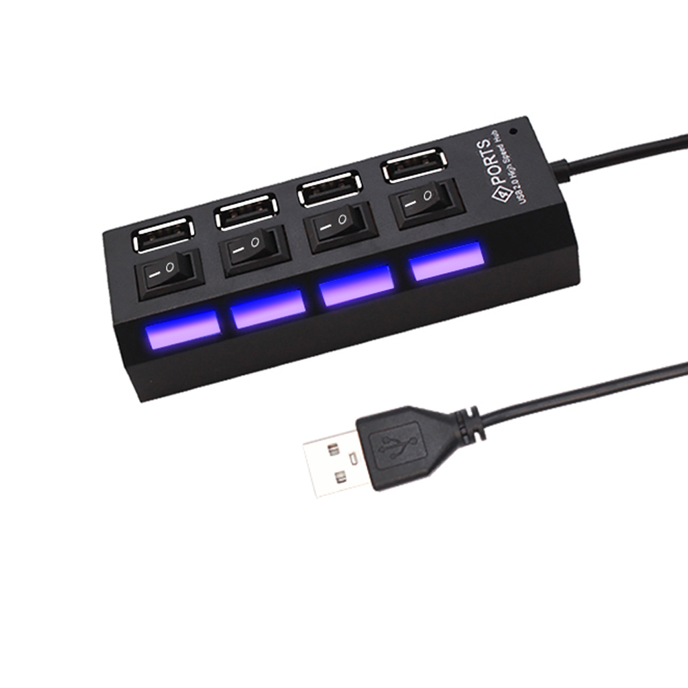 USB 2.0 Hub USB Hub 2.0 USB Splitter Hub ใช้อะแดปเตอร์ไฟ 4/7 พอร์ตหลาย Expander 2.0 USB Hub พร้อมสวิตช์สําหรับ PC