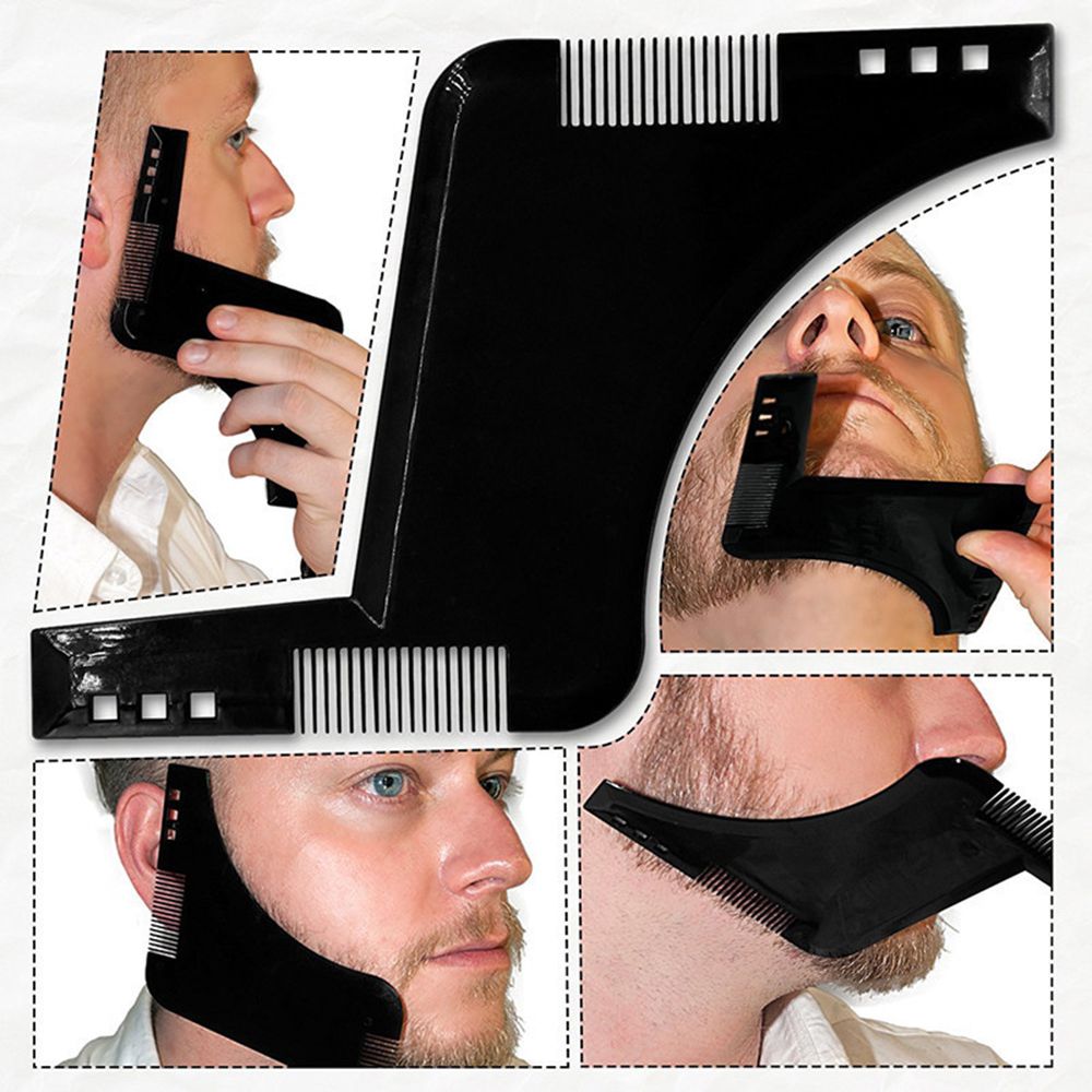 Plantilla de estilismo para dar forma a la barba, herramienta todo en uno, peine ABS para dar forma a la barba, modelo para recortar la barba, 1 Uds.