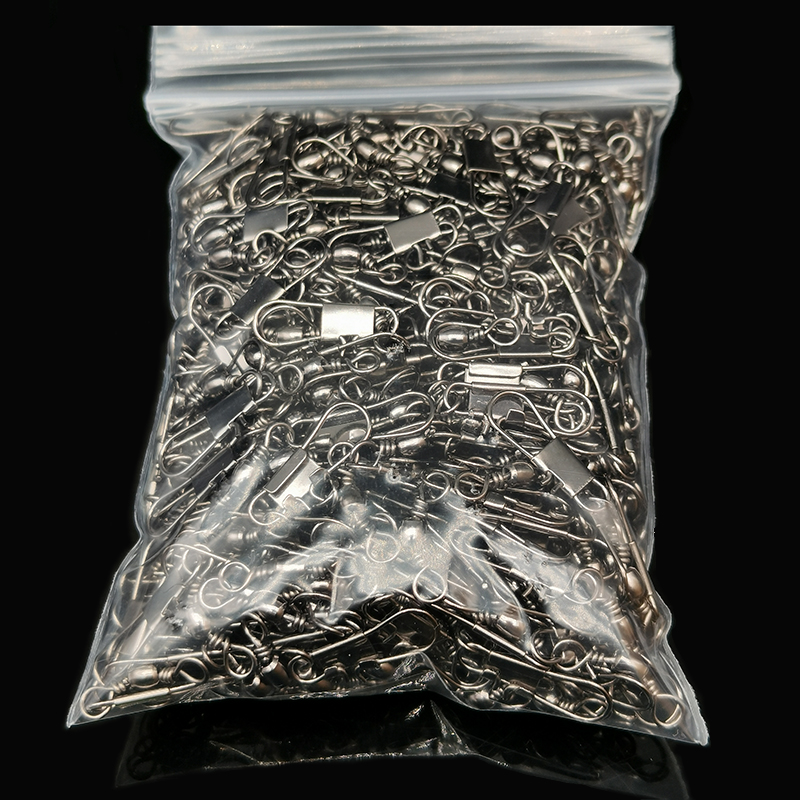 50 Uds. Productos de pesca en hielo de invierno conector de Pesca giratorio Pin rodamiento giratorio Snap Fastlock Clips anzuelo señuelo TacklePesca