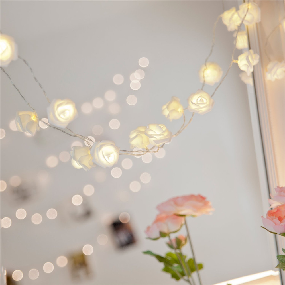 1.5M 3M 6M Rose Flower LED Fairy Light USB Operated String Lights Christmas Decorative Light For Wedding Party Living Room Decor