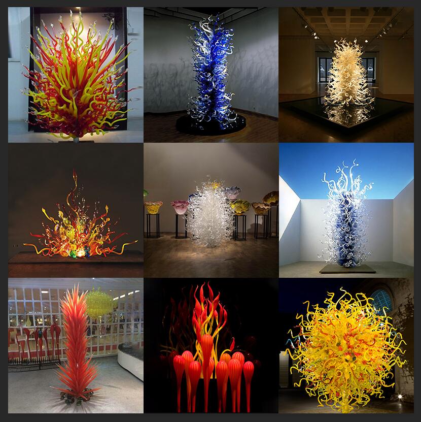 Luxury Big Sculpture Handmade Blown Glass Floor Light Multi-Color Creative Art Glass Floor Lamp for Home Hotel Garden