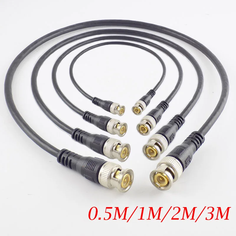 Cable BNC macho a BNC macho de 0,5 M/1M/2M/3M para adaptador BNC, Cable adaptador de conector de extensión para el hogar para cámara CCTV