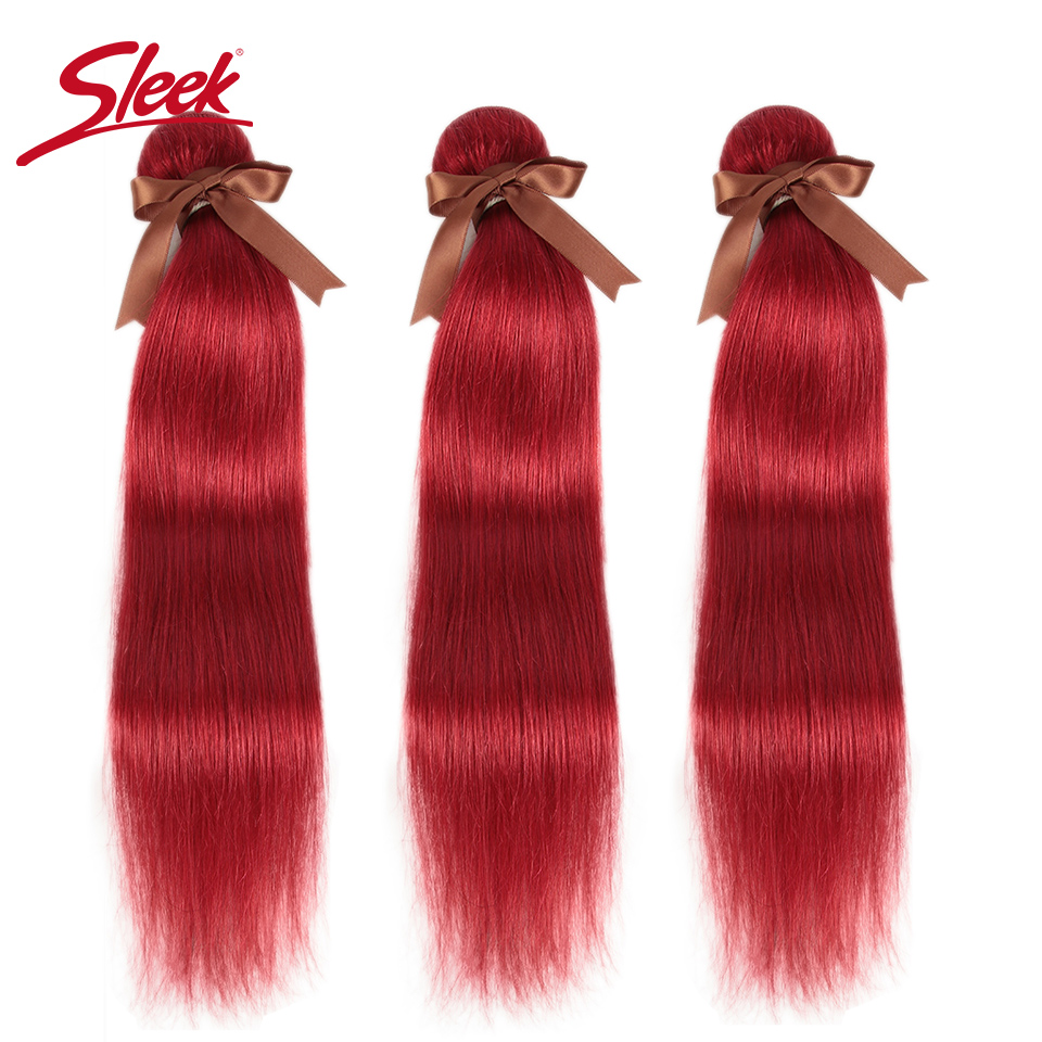 สีแดงเพรียวบางเส้นผมมนุษย์สีและสีส้มวิกผมตรงรวมกลุ่ม8ถึง28นิ้ว100% Natural Remy Hair Extension