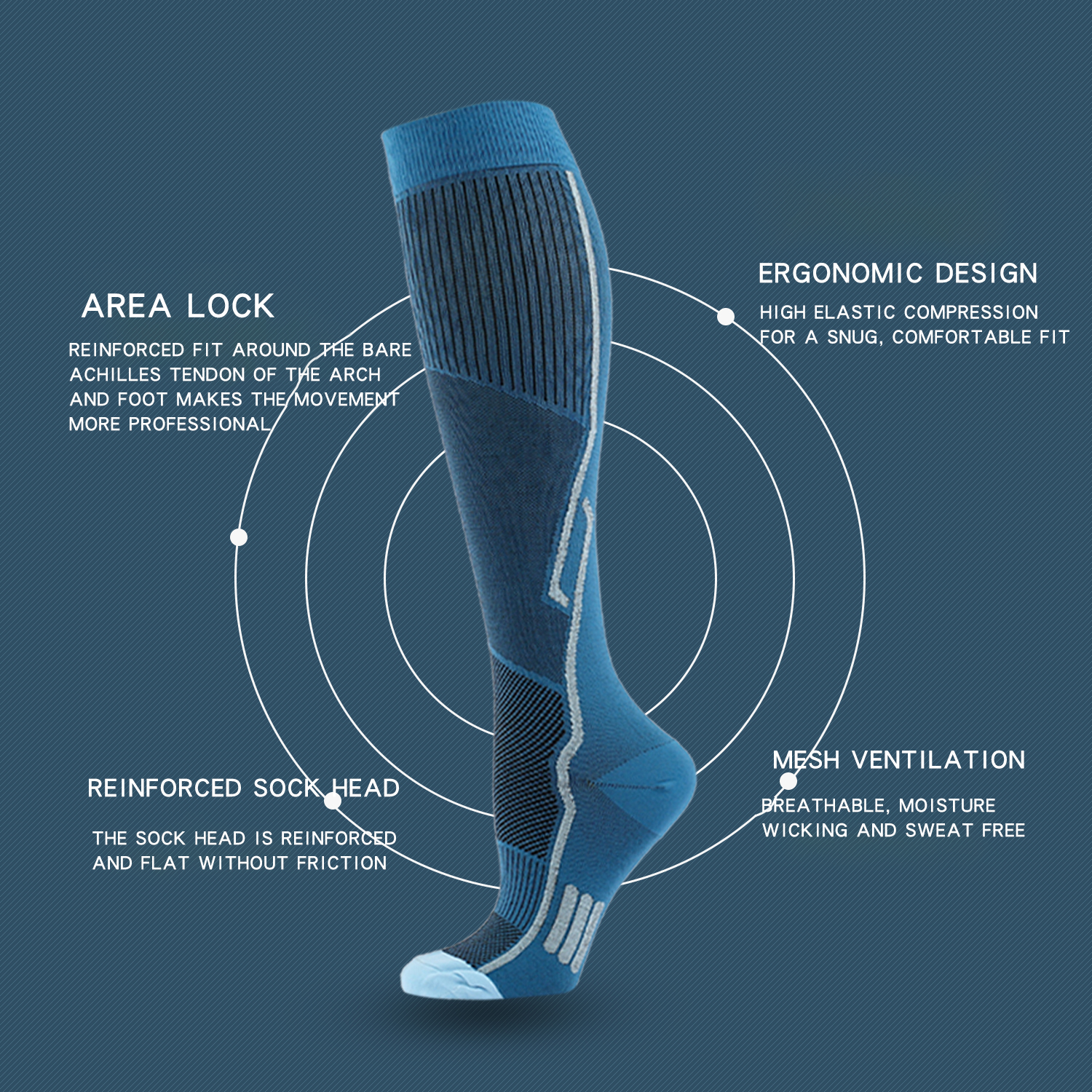 Crossfit Hombre calcetines de patinaje al aire libre calcetines de ciclismo calcetines deportivos para Diabetes calcetines de compresión para Hombre venas varicosas termookken