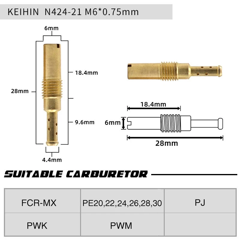 ZSDTRP 10 Chiếc Xe Máy Bộ Chế Hòa Khí M5 Chính Máy Bay Phản Lực Chậm Phi Công Máy Bay Phản Lực Cho Keihin PWK BD CRS FCR PD PE PJ PWM Carb Phần