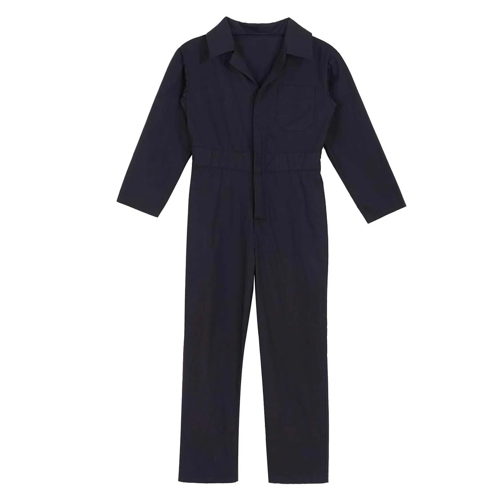 Mono con cuello vuelto para niños, mono con cierre de cremallera, mono frontal de Color sólido, ropa elegante de manga larga