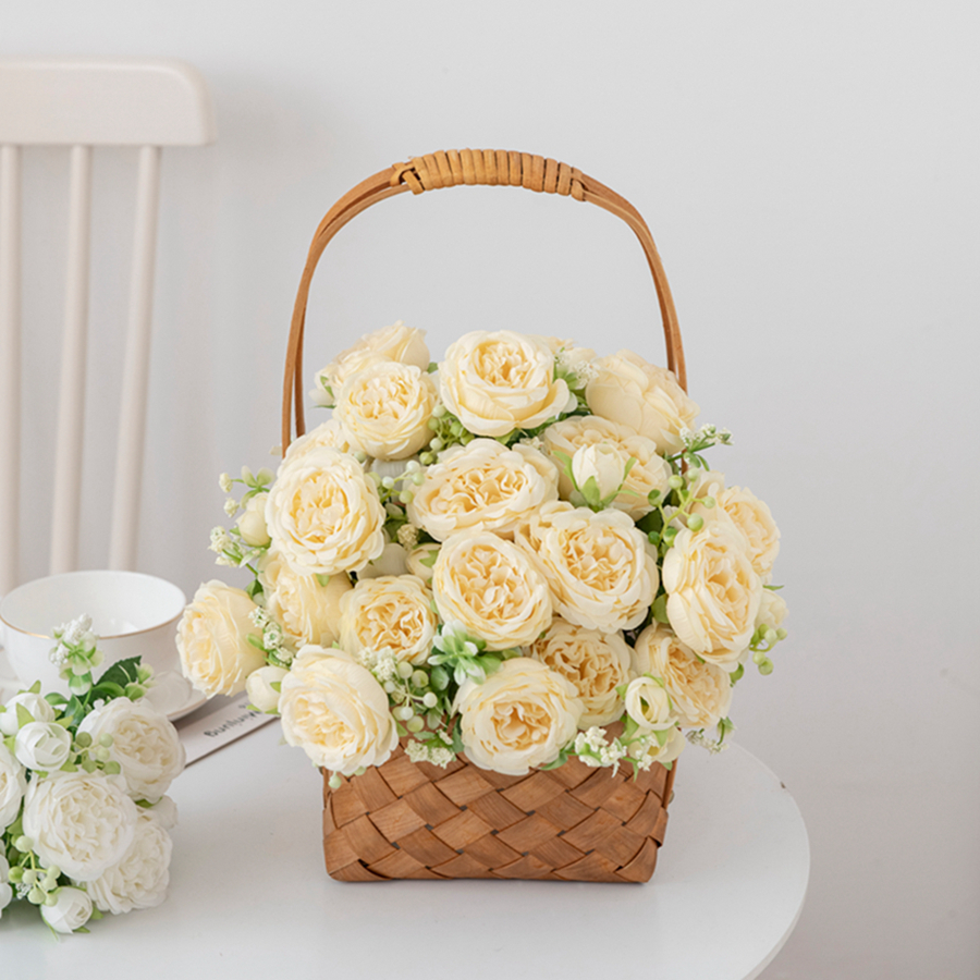 30Cm 인공 꽃 실크 모란 꽃다발 Scrapbooking Diy 웨딩 Garlands 핑크 장미 꽃병 홈 크리스마스 장식