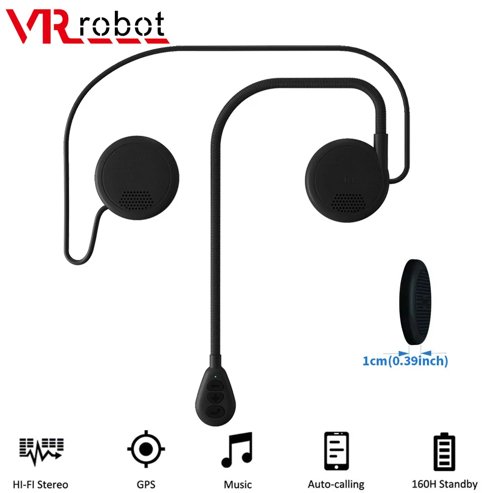 VR robot casco de motocicleta auriculares Bluetooth 5,0 auriculares ultrafinos para motocicleta altavoz inalámbrico auriculares llamada con manos libres reproducción de música