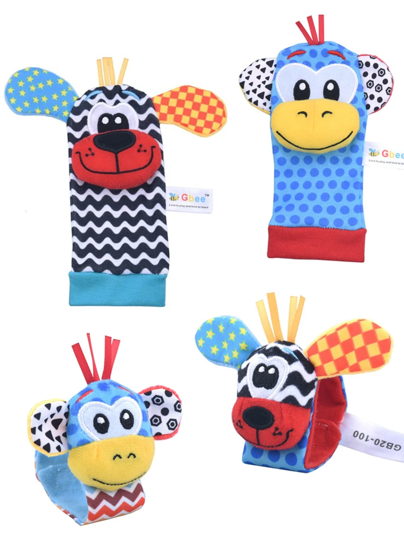 นาฬิกาข้อมือ Rattles เท้า Finder Rattle ถุงเท้าเด็กวัยหัดเดินของเล่นแขนสร้อยข้อมือสายรัดข้อมือ Rattle ทารกแรกเกิดของเล่นเด็ก 0-12 เดือน