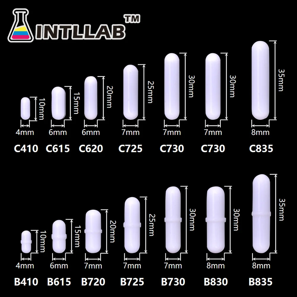 INTLLAB 7 pezzi di agitazione di dimensioni miste, agitatore magnetico in PTFE, miscelatore