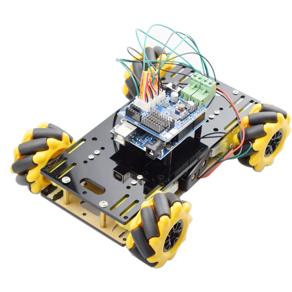 Kit de Chasis de coche Robot Omni de rueda Mecanum RC Mini con Motor TT para Arduino Raspberry Pi Mixly Scratch Program STEM Toy, nuevo estilo