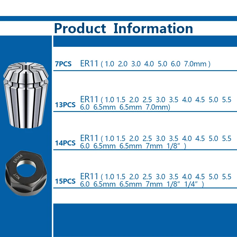 Juego de Portabrocas de precisión XCAN Spring Collet ER8 ER16 ER20 ER25 ER32 ER40 para máquina de grabado CNC, portaherramientas de torno de fresado