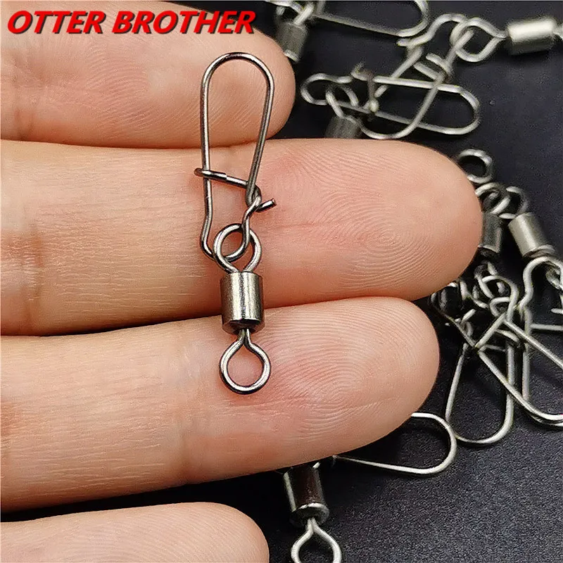 50 Cái/lốc 1 #-14 # Cá Chép Phụ Kiện Câu Cá Cổng Kết Nối Pin Mang Cán Xoay Thép Không Gỉ Ốp Fishhook Dụ xoay Giải Quyết