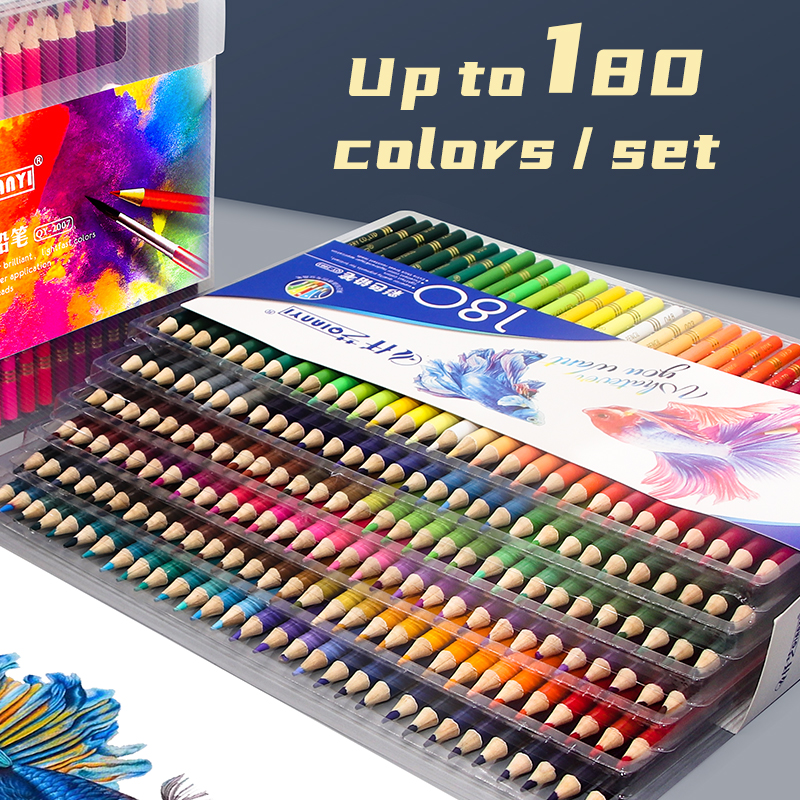 48/120/160/150/180 Professional น้ํามันดินสอสีไม้นุ่มสีน้ํา crayon de colore วาดดินสอโรงเรียนอุปกรณ์ศิลปะ
