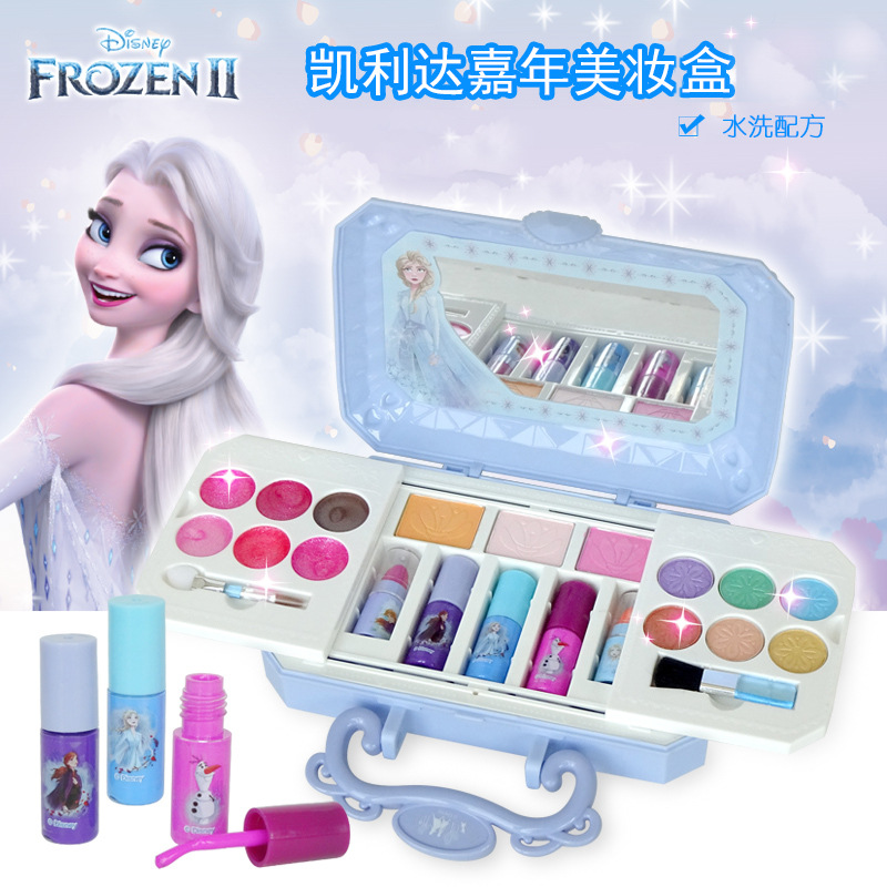 Neues Disney Mädchen Frozen 2 Prinzessin Elsa Cosmetics Make-up-Set Beauty Make-up-Box Kinder Schneewittchen Weihnachtsüberraschungsgeschenk