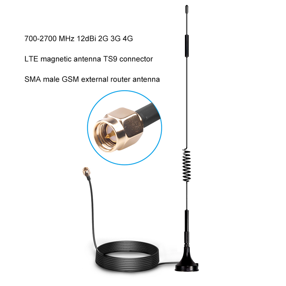700-2700MHz 12dBi 2G 3G 4G LTE Magnetische Antenne TS9 CRC9 SMA Stecker GSM externe Router Antenne 1,5 m