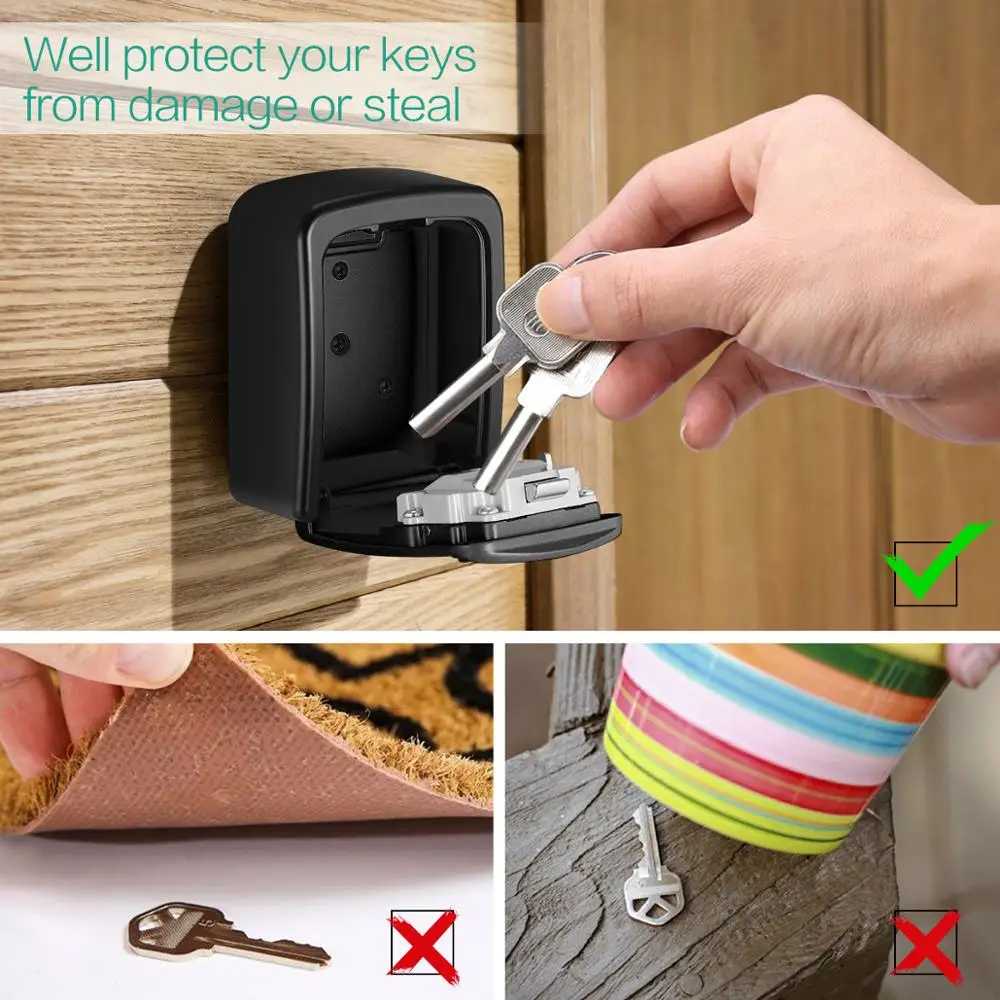 Oria caixa de chave com senha, decoração, caixa de código de chave, armazenamento de chave, caixa de senha montada na parede, chave externa, caixa de bloqueio seguro