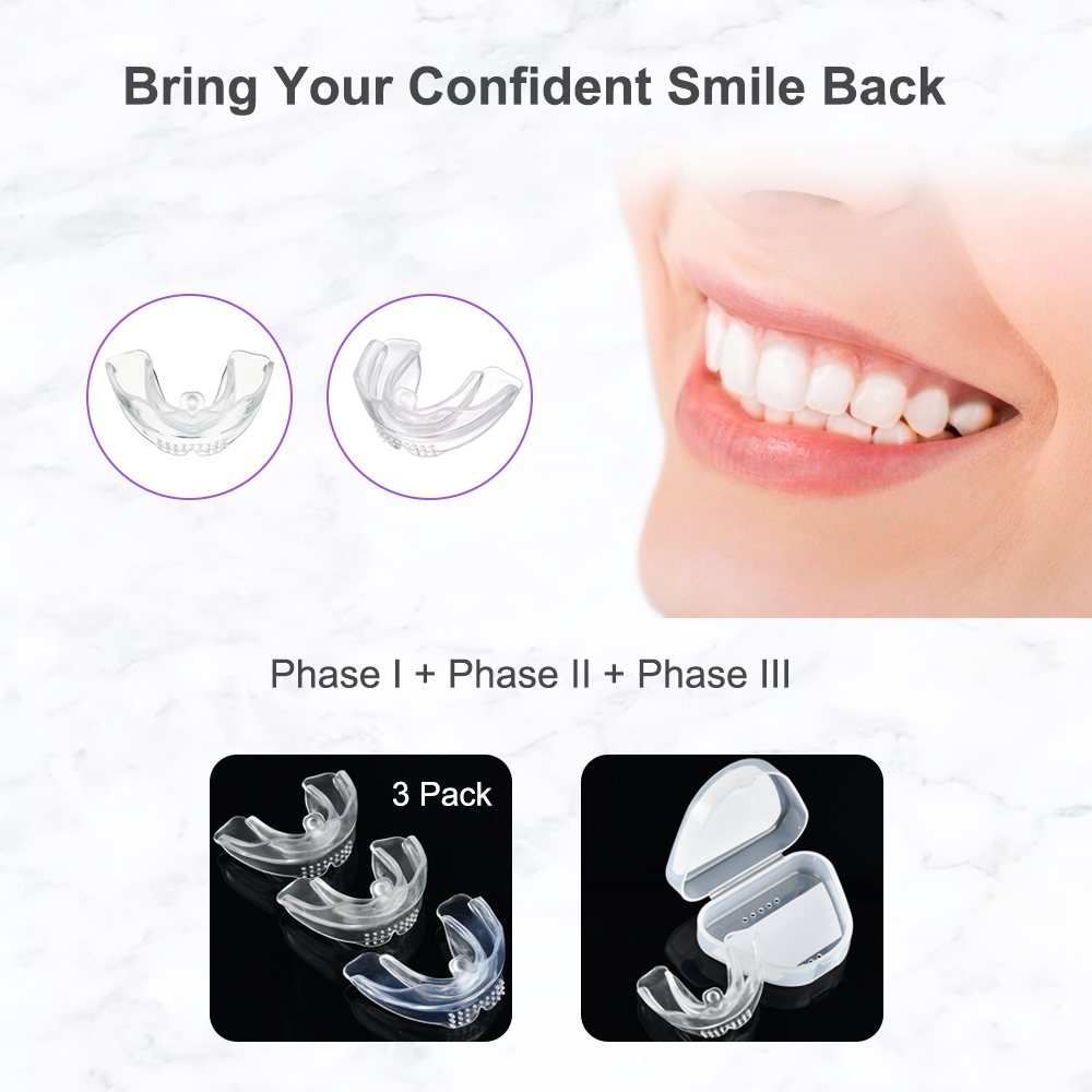 Aparatos de ortodoncia, aparatos dentales, entrenador de alineación de dientes con sonrisa, retenedor de dientes de silicona instantáneo, protector bucal, bandeja para dientes