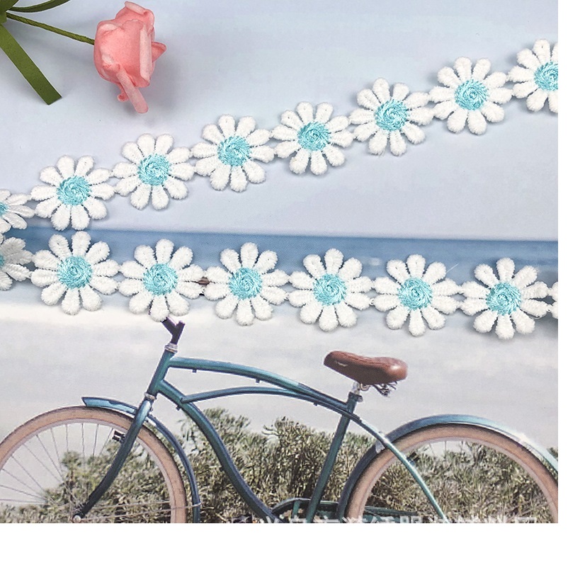 5 Yards/2,5 cm spitze Band/Stickerei spitze DIY handgemachte kleine daisy spitze