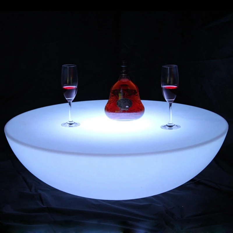 LED Illuminated Furniture, LED Bar Table, D66*H22cm, Coffee Table, Li Battery Rechargeable, Waterproof IP65, Party Event,1PC