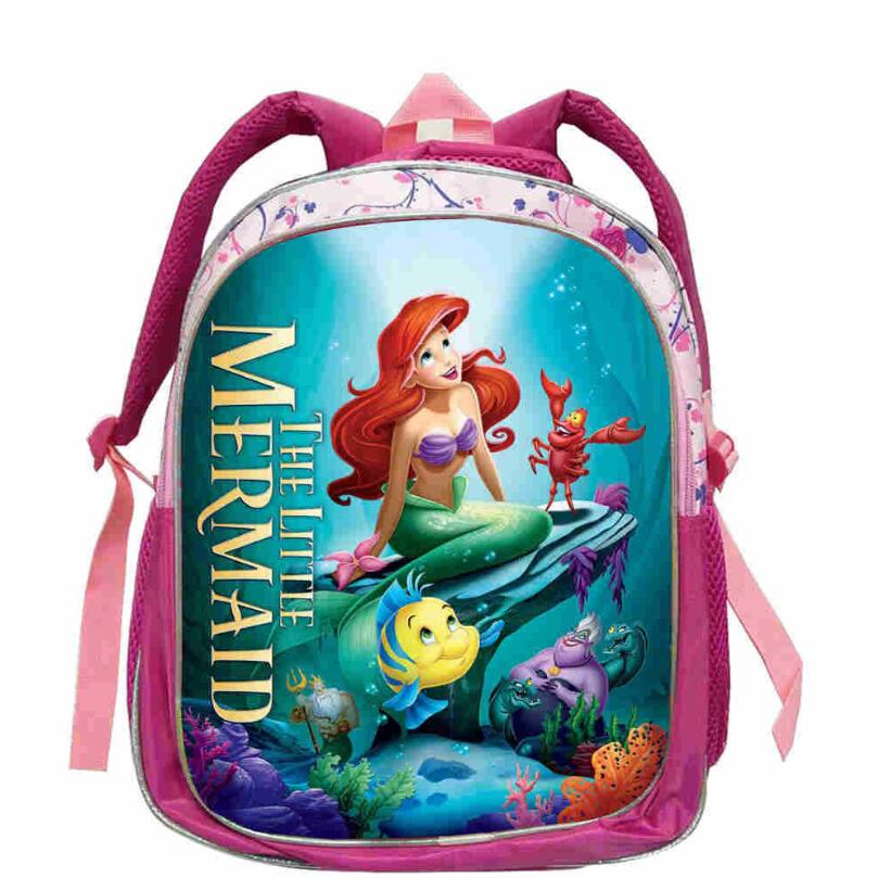 Mochila De la Sirenita Ariel para niños, Bolsa Escolar de cuento de hadas, bolsas de libros para niñas adolescentes