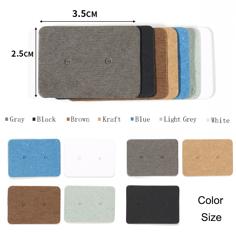 50pcs Earring Cards Packaging 2.5x3.5cm Ear Studs Display Card Cardboard Blank Kraft Paper Price Tag