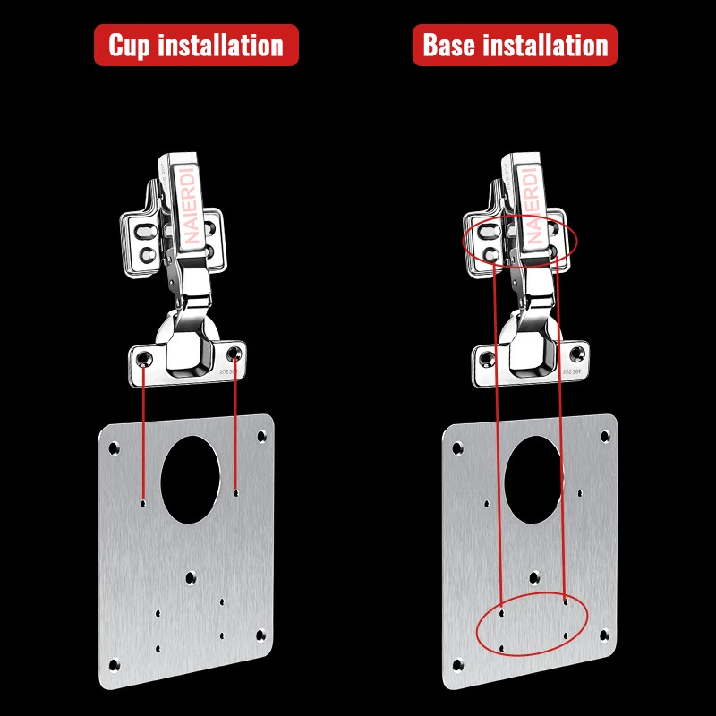 NAIERDI 1/2/4/8 Cái Bản Lề Sửa Chữa Tấm Thép Không Rỉ Chống Đồ Nội Thất Gắn Tấm Cửa Tủ bản Lề Sửa Chữa Gắn Dụng Cụ