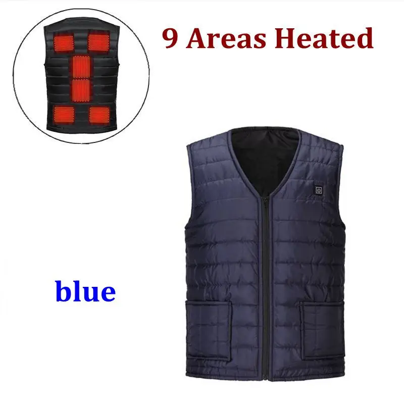 Chaleco calefactor de 11 áreas para hombre/mujer, chaleco informal con cuello en V y calefacción por USB, chaqueta calefactora de temperatura con Control inteligente, abrigo de algodón para caza de invierno