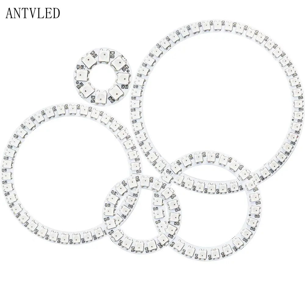 WS2812b Vòng Led Addressable 8/16/24/35/45 Đèn Led 5050 RGB Led Diode Nhẫn Màu IC Tích LED