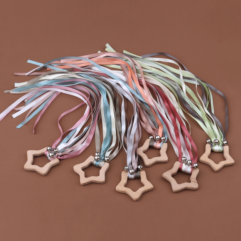 赤ちゃん用のハンドリボンカイト感覚玩具,木のおもちゃ,レインボー,マニュアル,クリスマスギフト,P31b