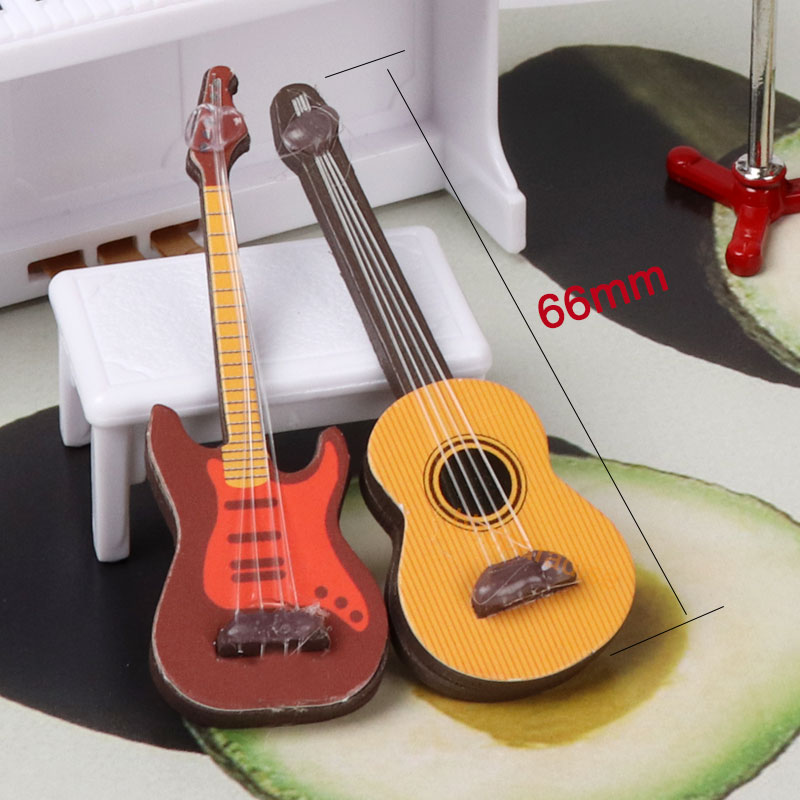 Accessoires pour maison de poupée, violon Miniature, guitare, Instruments de musique, Mini accessoires, modèle de jouet, meubles pour maison de poupées Ob11, 1/12