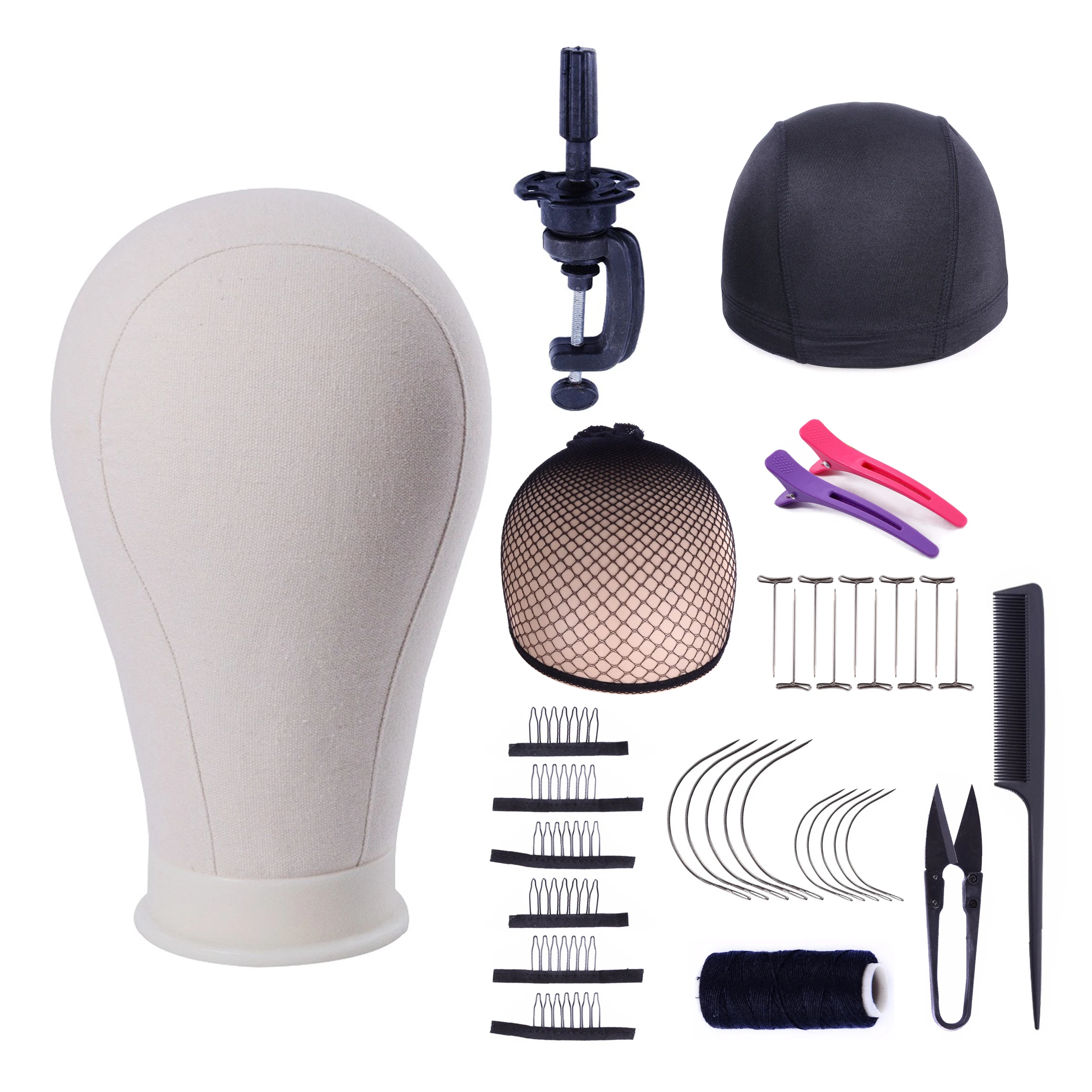 1 Huấn Luyện Đầu Manocanh Vải Khối Đầu Màn Hình Tạo Kiểu Hình Nộm Manikin Đầu Tóc Giả Đứng Tóc Giả Đầu Đứng