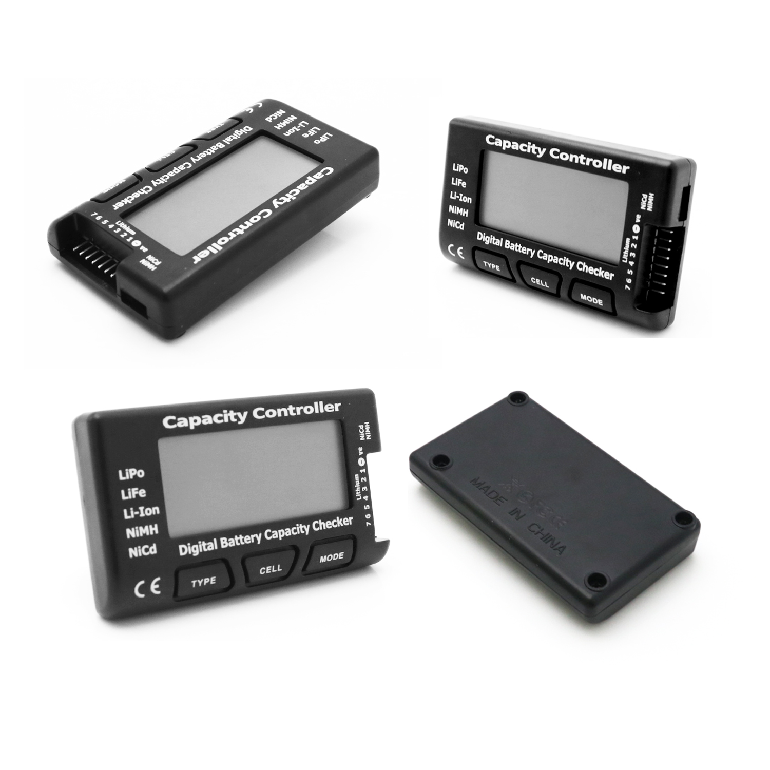 RC セルメーター 7 デジタルバッテリー容量チェッカーコントローラーテスター電圧テスター LiPo Life リチウムイオン NiMH Nicd セルメーター
