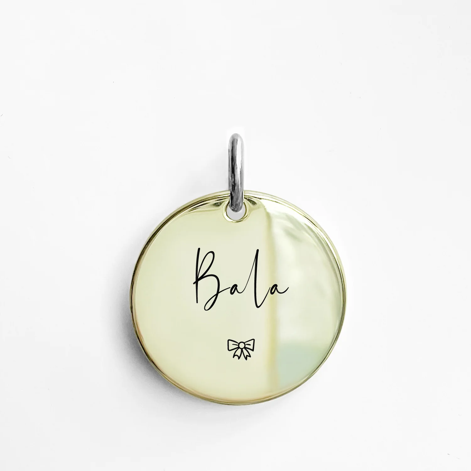 Etiqueta de identificación personalizada para perros y gatos, nombre MW007 con símbolos bonitos grabados en la parte delantera y trasera para Collar de mascotas personalizado, abalorio de Metal antipérdida