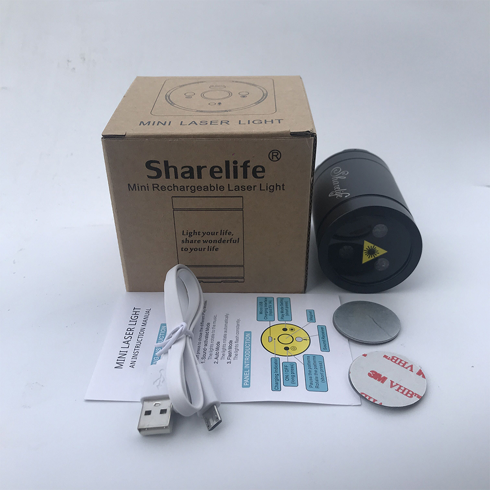 Sharelife мини портативный RGB лазерный проектор с эффектом Авроры, встроенный аккумулятор для домашней вечеринки, DJ, наружное сценическое освещение DPA