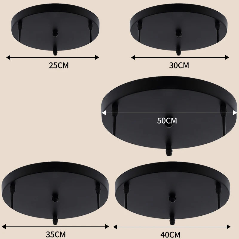 Piastra da soffitto Multi Dimensioni Fai da Te Piastra Nera/Bianca 2/3/4/5 Fori Lampadari Rotondo Rettangolare Accessori Dritti Base Della Lampada