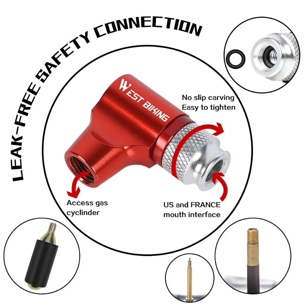 Tây Đạp Xe Di Động Xe Đạp Bơm Không Khí CO2 Bơm Hơi Cách Nhiệt Tay Phụ Kiện Xe Đạp Valve Schrader & Presta Mini Bơm Xe Đạp