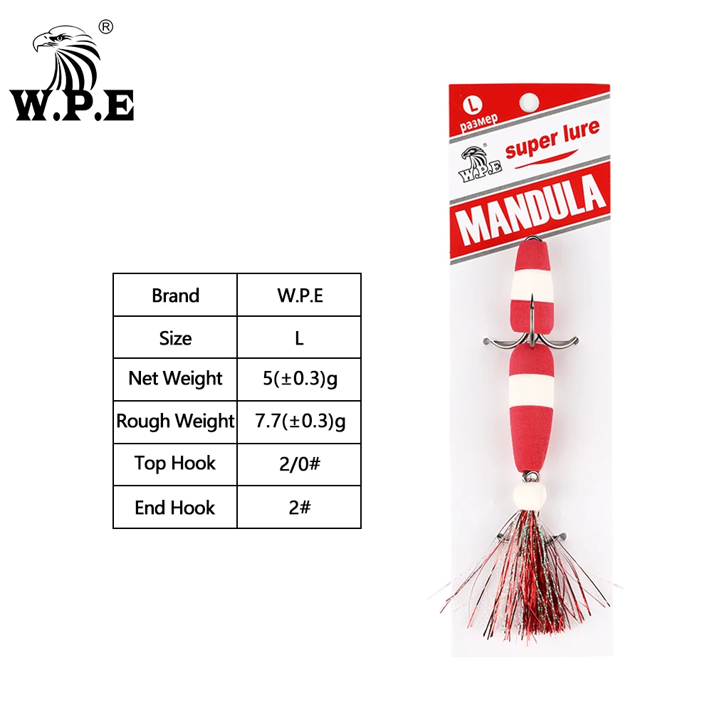 W.p.e Thương Hiệu Mới Mandula Size L 1 Mồi Câu Swimbait 50 Màu Bass Dụ Côn Trùng Mồi Mồi Câu Cá Mềm pesca Câu Cá Wobbler