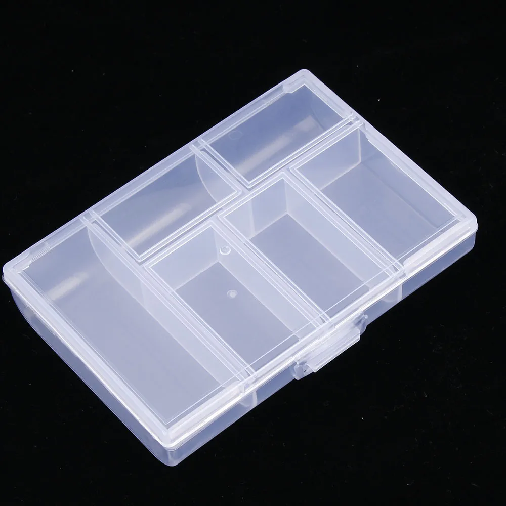 6 Grids Compartment Plastic Storage Box Practical Toolbox Transparent PP Boxes Bead Jewelry Case Display Organizer Container