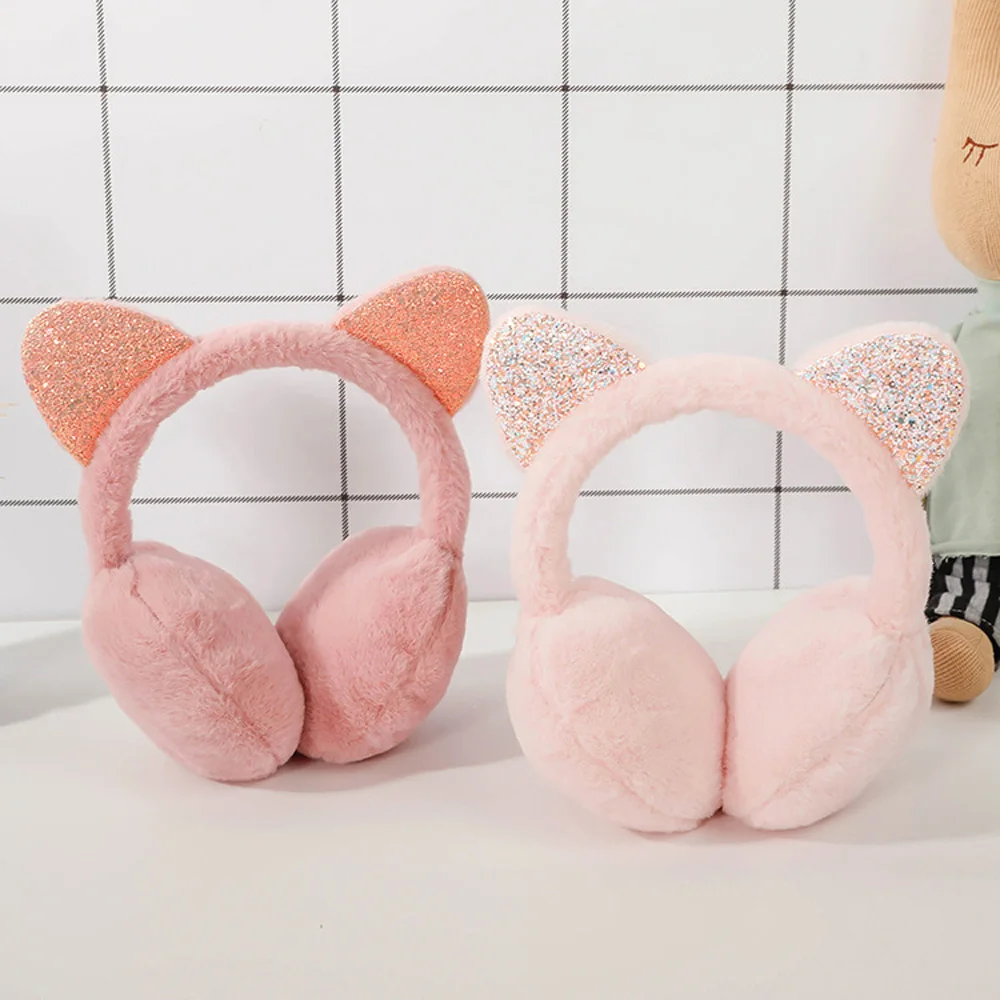 Mèo Thời Trang Bịt Tai Bịt Tai Sáng Bóng Đầm Mềm Earflaps Dây Đội Đầu Dành Cho Trẻ Em Bé Trai Bé Gái Unisex Vintage Tai-Bộ Đội Mùa Đông ngoài Trời