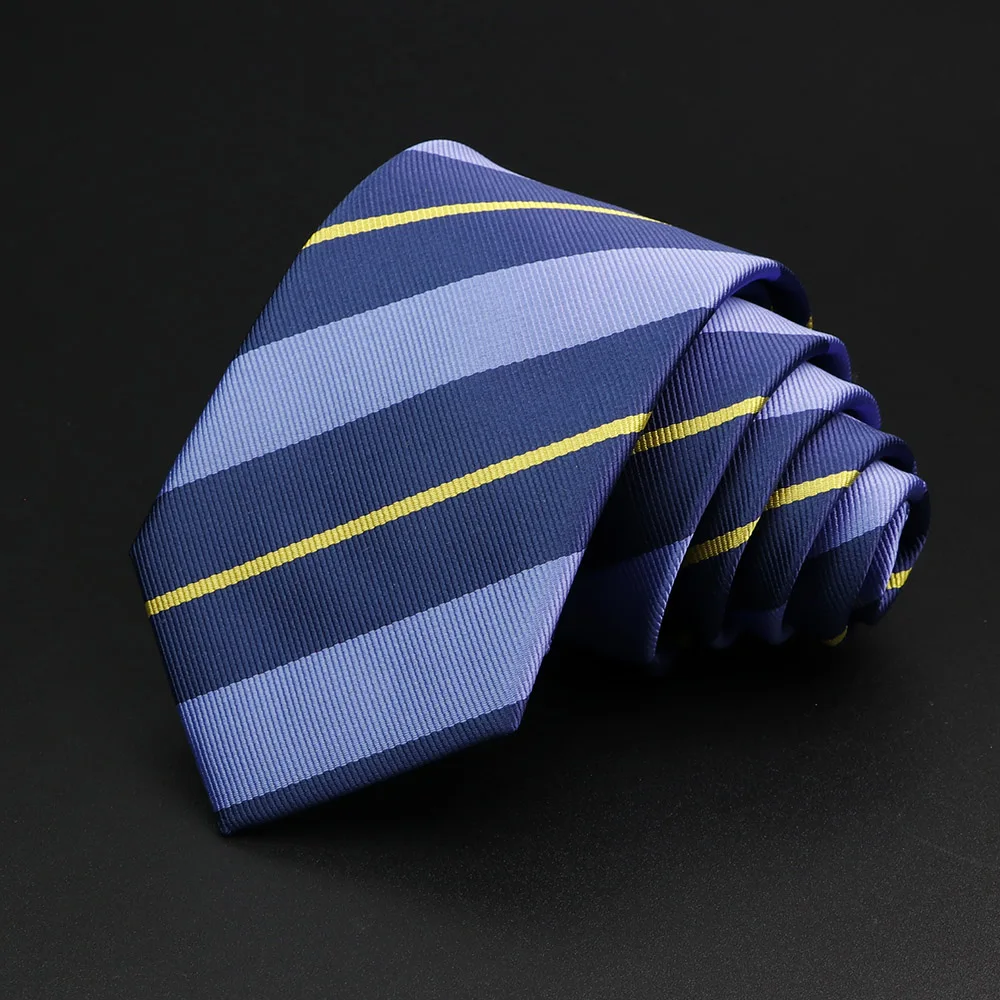 Nouvelle cravate pour hommes classique rayure 7 cm Jacquard rouge bleu vert cravate usage quotidien cravate robe de soirée de mariage accessoires cadeau pour homme